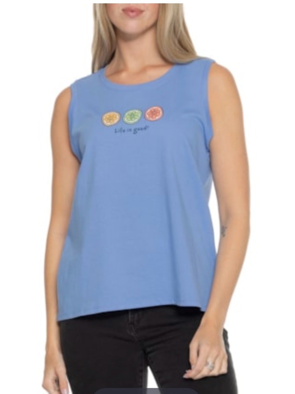 Life Is Good NWT Lemon Sliced Graphic Tank Size XL